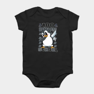 100 Days of school featuring a Dabbing Penguin #2 Baby Bodysuit